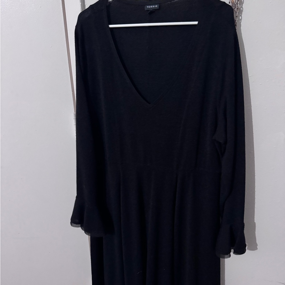 Torrid Black Flutter Sleeve Dress - Picture 2 of 7